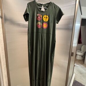 Yak & Yeti Green Knit Jumper-Mineral Washed size S/M